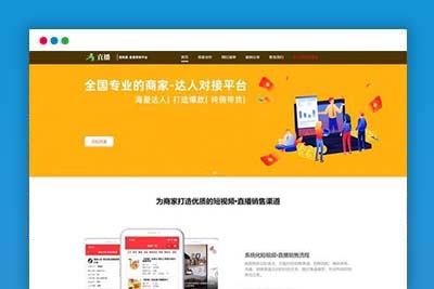 K398 (自适应手机版)短视频直播带货单页面源码 自媒体落地页织梦模板