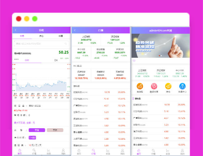 A1542单手机版双融/金融系统带静态推广官网