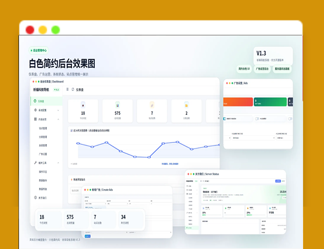 A2733 全新祈福导航系统V1.3 新增AD功能和新的后台UI端 和PHP版本等